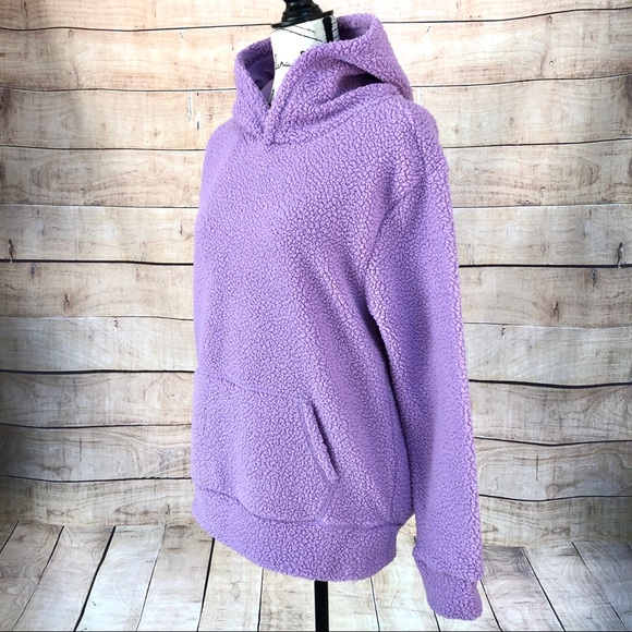 Lavender Purple Fleece Sherpa Hoodie Size XXL Kids - Picture 4 of 8